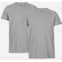 Neutral NEUTRAL® Doppelpack Herren Bio Tshirt - Bio Baumwolle, Grau, – Produktbild 1 von 1