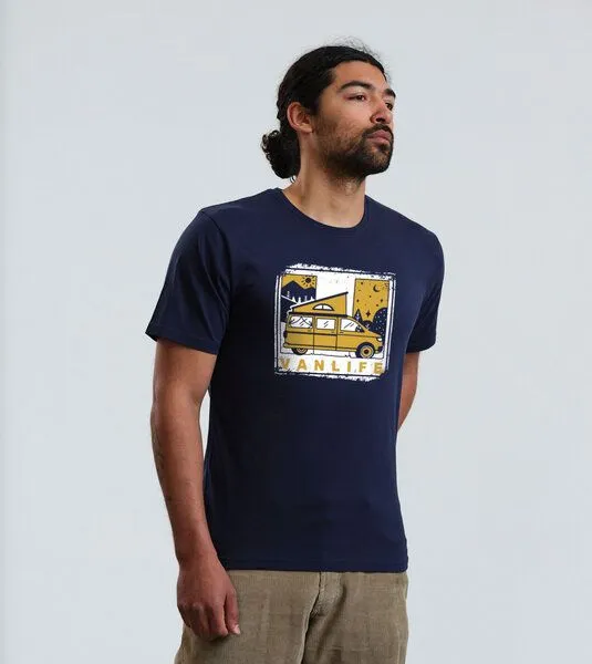 Gary Mash GARY MASH T-Shirt VANLIFE aus Biobaumwolle, Dunkelblau (blau), – Produktbild 2 von 4