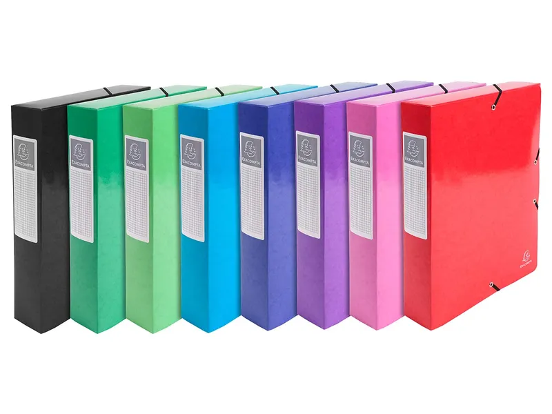 Exacompta 8 Exacompta Archivboxen "Iderama", 600 g/m², DIN A4 Maxi, Gummizug, RB 60 mm, sortiert – Produktbild 1 von 1