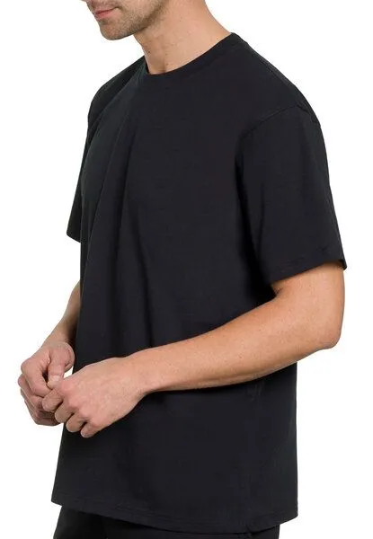 Haasis Bodywear Haasis Bodywear Herren Basic T-Shirt 2er Pack, Mineral/schwarz, – Produktbild 3 von 4