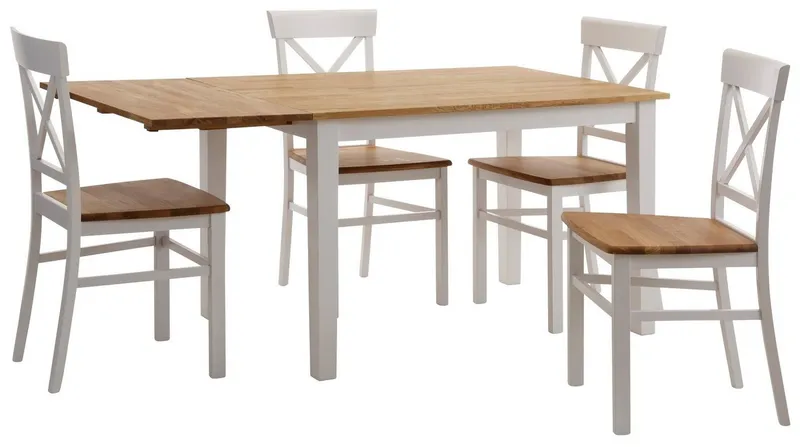 Home affaire Essgruppe Samba, (Set, 5-tlg), mit ausklappbarem Esstisch, Braun, – Produktbild 5 von 5