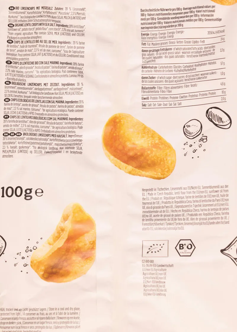 KoRo Bio Linsenchips mit Meersalz 100 g – Produktbild 5 von 5