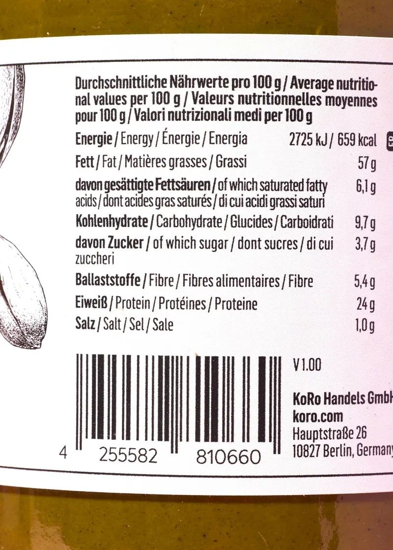 KoRo Crunchy Pistazienmus mit 1 % Salz 6 x 500 g – Produktbild 4 von 5