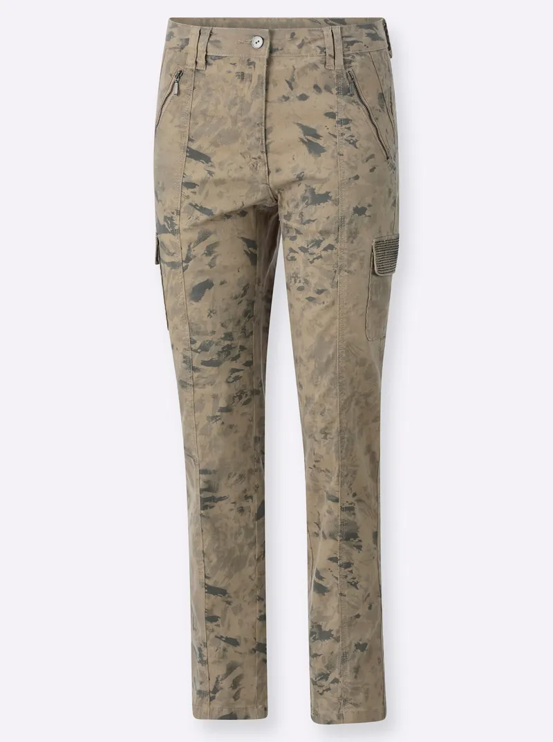 heine Cargohose, Sesam-anthrazit-bedruckt, – Produktbild 1 von 2