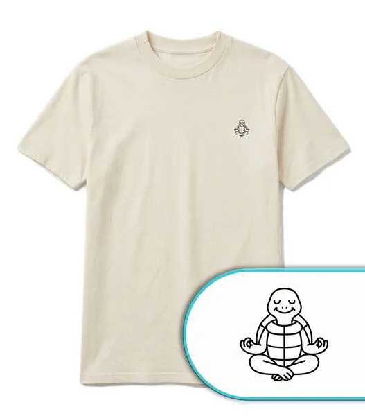 vis wear vis wear Schildkröte im Yoga Flow - Pure Natural Bio Baumwolle Shirt, Natural, – Produktbild 2 von 3