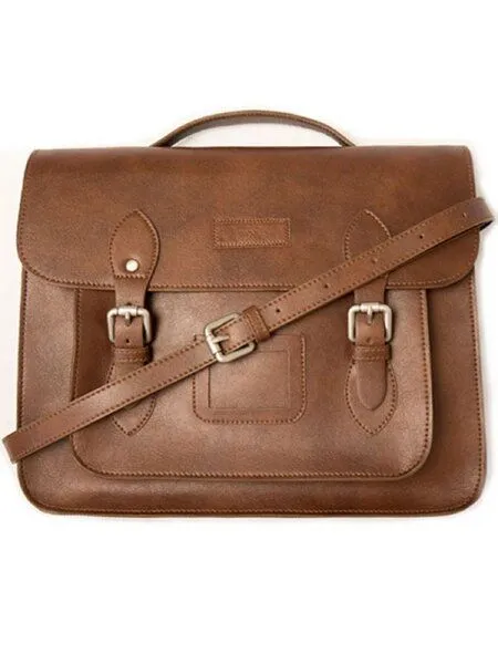Will's Vegan Shop Will's Vegan Shop Klassische Büchertasche 14 Inch Unisex, Dunkelbraun, – Produktbild 3 von 3