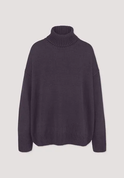 hessnatur hessnatur Strick Pullover Oversize aus Bio-Merinowolle mit Bio-Baumwolle, Dunkle traube, – Produktbild 4 von 4