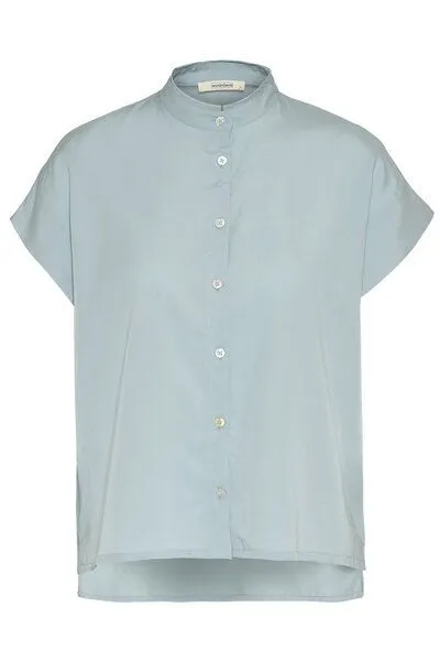 Wunderwerk Wunderwerk Damen Bluse aus Lyocell (TENCEL) "TENCEL square stand collar", Türkis (misty aqua 714), – Produktbild 2 von 4