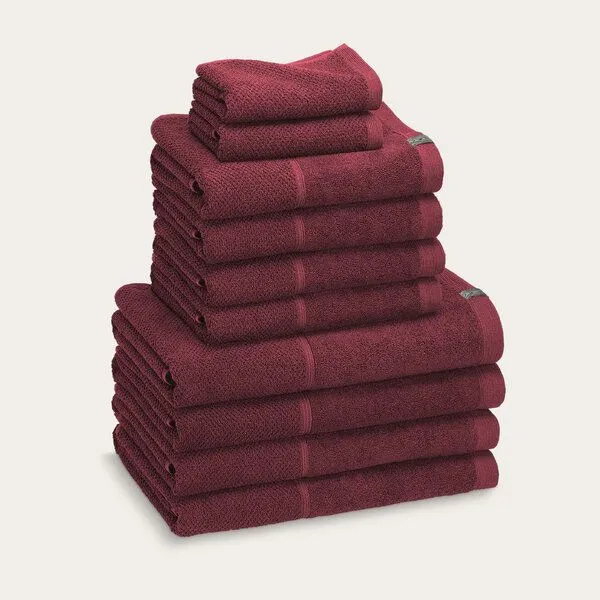 Kushel Towels Kushel Towels The Family Set - Handtuch SET aus Biobaumwolle und Holzfaser, Berry red, – Produktbild 1 von 3