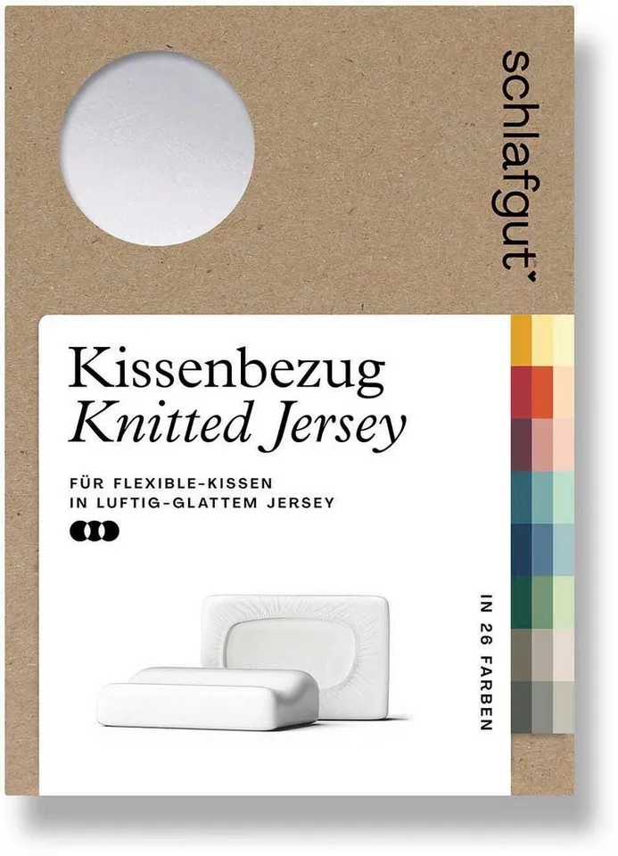 Schlafgut Schlafgut Kissenbezug Pure flexibler Kissenbezug für Nackenstützkissen, (1 Stück), Bio-Baumwolle mit Elasthan, mit Gummizug, bügelfrei, Weiß, – Produktbild 2 von 5