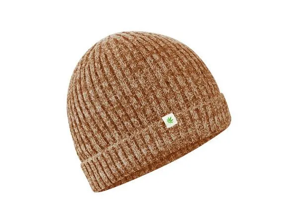 HempAge HempAge Strickmütze Hanf/Bio-Baumwolle, Almond/grey, – Produktbild 2 von 3