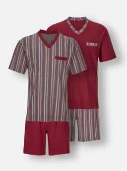 wäschepur men Shortys dunkelrot + dunkelrot-anthrazit-bedruckt – Produktbild 1 von 1