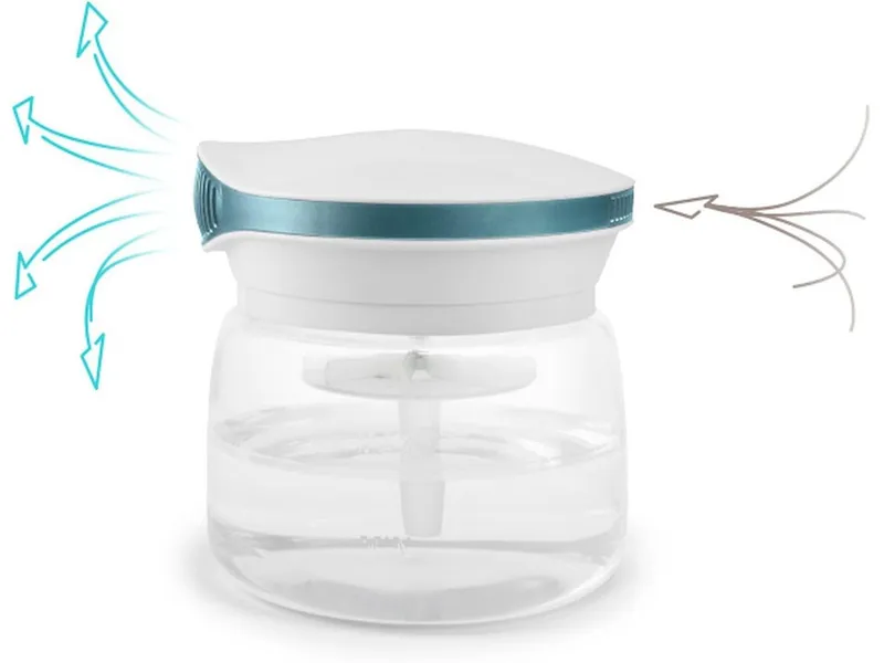winwinCLEAN winwinCLEAN Luftreiniger MASTER Bowl Raumluftreiniger mit Wasserfilter FreshAirPurifier, für 80 m² Räume, Reinigungsgerät/Neutralisierer/Aroma-Raumdeodosierer/Geruchsentferner, Blau|weiß, – Produktbild 4 von 5