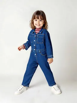 Vertbaudet Mädchen Denim-Jumpsuit – Produktbild 1 von 1
