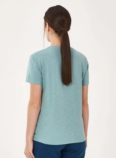 ORGANICATION ORGANICATION T-Shirt aus Bio-Baumwolle mit V-Ausschnitt, Miami sky, – Produktbild 4 von 4