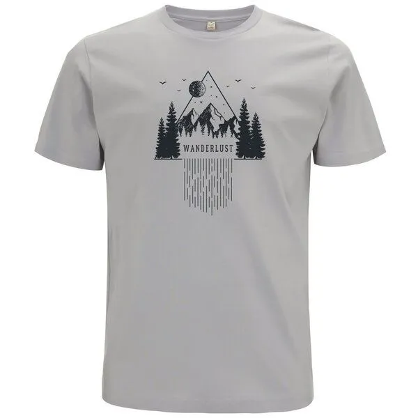 Spreecult Spreecult Wanderlust - Bio&Fair - Männer Unisex T-Shirt - Wandern Hiking Outdoor, Opal, – Produktbild 1 von 2