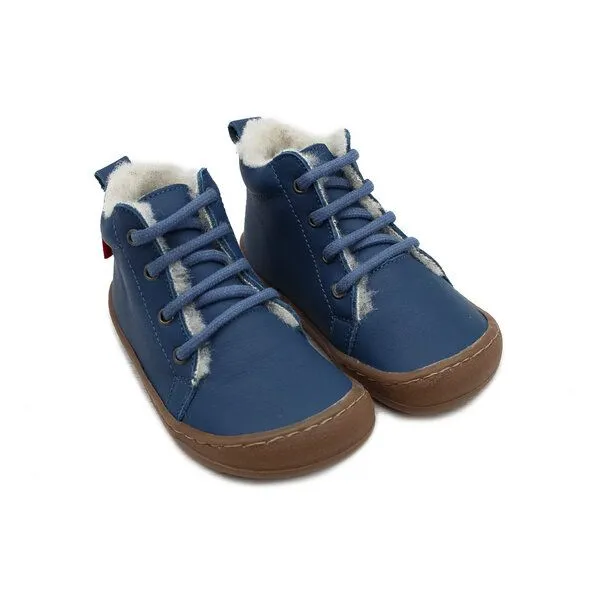 Pololo Pololo Barfußhalbschuh, wollgefüttert, Schnürung, Blau, – Produktbild 1 von 4