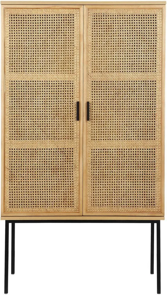 OTTO home Highboard Feines, Eschenholz-Details, robustem Metallgestell, FSC-zertifiziertem Holz, Beige, – Produktbild 3 von 5