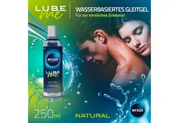 MY.SIZE Gleitgel Lube Me Natural, medizinisches Gleitmittel auf Wasserbasis, ohne Aroma, farblos – Produktbild 1 von 1