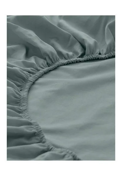 hessnatur hessnatur Satin Spannbettlaken aus reiner Bio-Baumwolle, Salbei, – Produktbild 6 von 6