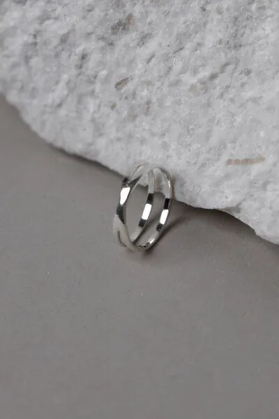 Jyoti - Fair Works Jyoti - Fair Works Ring Karana Messing/ Silber, Silber, – Produktbild 1 von 4