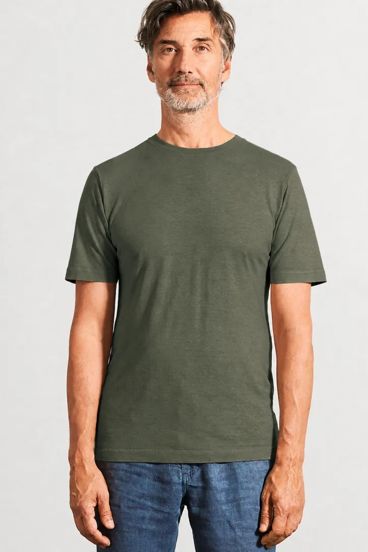 HempAge Hempage Herren vegan T-Shirt Slim Fit Krautgrün, Grün, – Produktbild 2 von 2