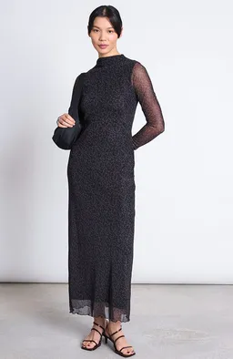 JAN N JUNE JAN 'N JUNE Damen vegan Kleid Zaldi Mesh Dark Leo – Produktbild 1 von 1