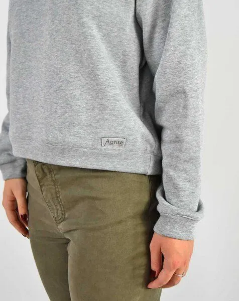 Aatise Aatise Damen-Sweatshirt Zago aus upgecycelter Bio-Baumwolle, Grau, – Produktbild 2 von 3