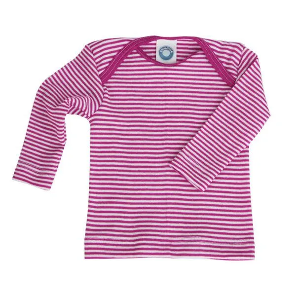 Cosilana Cosilana Baby Schlupfhemd Wolle Seide, Pink-geringelt, – Produktbild 1 von 1