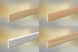 woodstore24 Sockelleiste Massivholz weiß für Parkett und Massivholzdielen, 23 x 5 mm, weiß lackiert (RAL 9016), fallende Längen 100 - 290 cm – Produktbild 1 von 1