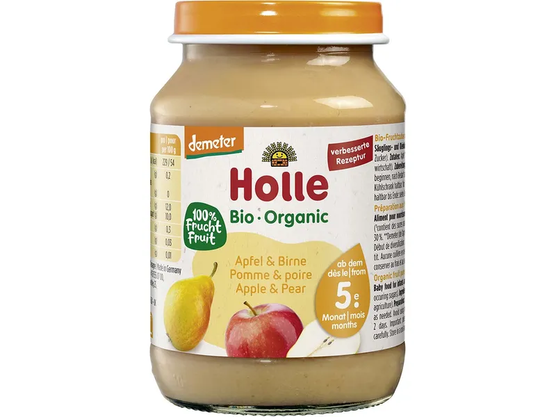 Holle Holle Bio-Apfel & Birne, ab 5. Monat, Beikost, 190 g – Produktbild 1 von 1