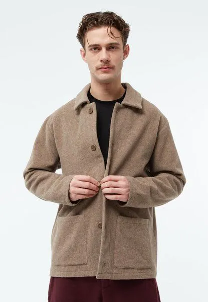 Givn Berlin Givn Berlin Wolljacke GBVINCENT aus recyceltem Wollgemisch, Dark beige, – Produktbild 2 von 4