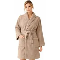 Bruno Barella Bruno Barella Damenbademantel aus Ägäis-Biobaumwolle in Anthrazit, Sand, Navy – sanft, flauschig & elegant – Produktbild 1 von 1