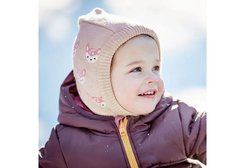 Maximo Maximo Schlupfmütze GOTS MINI GIRL-Schlupfmütze Reh, Futter, Zipfel Pompon (1-St), Beige|braun, – Produktbild 3 von 3