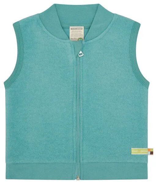 loud + proud loud + proud Babys & Kinder Weste aus Wollfleece, GOTS-zertifiziert, Oregano(grün), – Produktbild 2 von 3