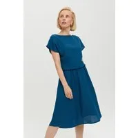 AYANI AYANI Damen vegan Kleid Nane Kurzarm Petrol Blau – Produktbild 1 von 1