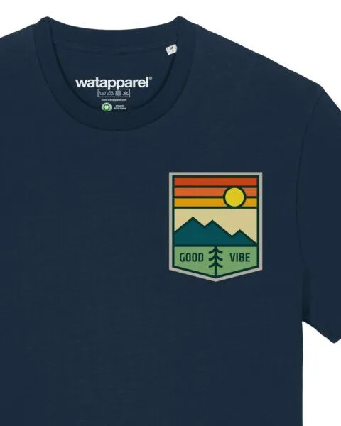 watapparel watapparel T-Shirt Unisex Good Vibe, French navy, – Produktbild 3 von 3