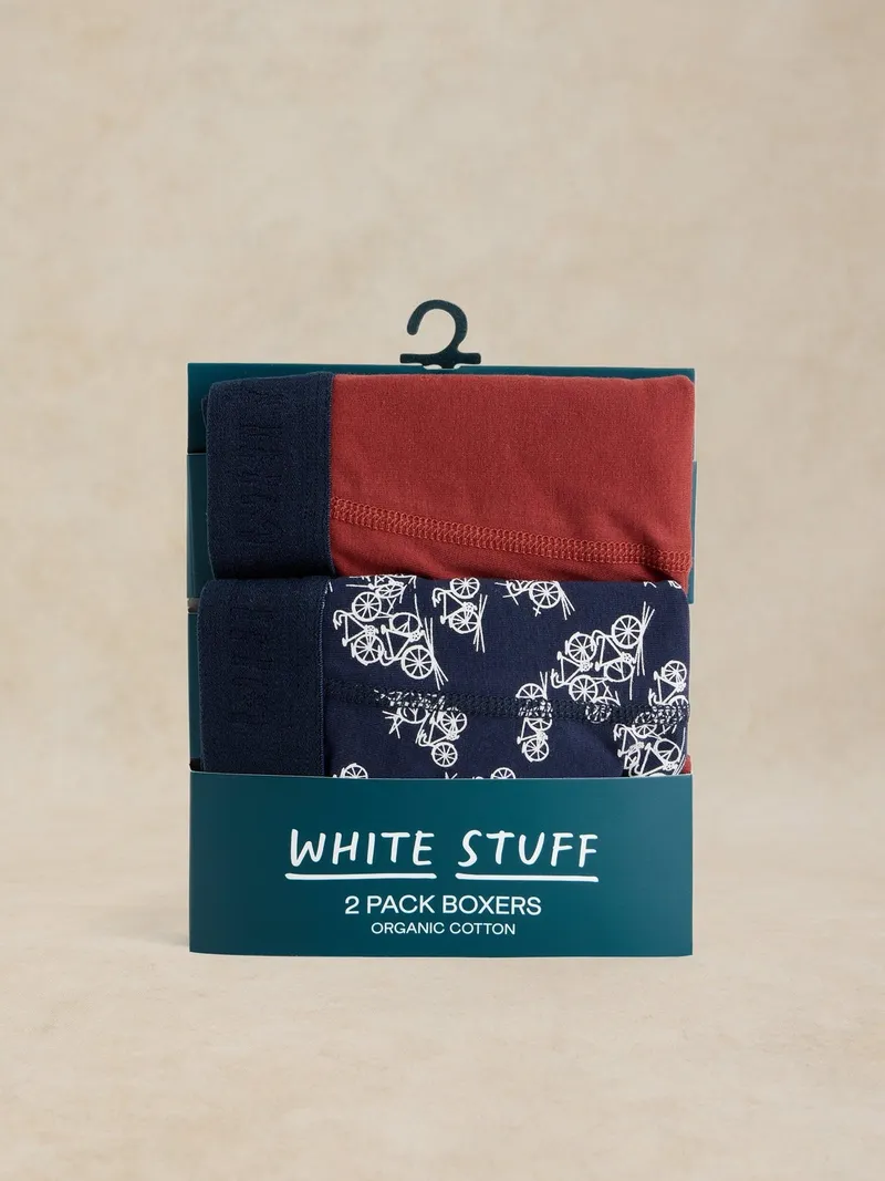 White Stuff Boxershorts Hove Doppelpack - M, Marine print, – Produktbild 1 von 4