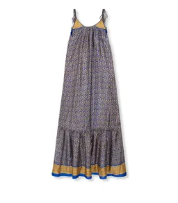 el.résidu el.résidu Damen vegan Kleid Myra Dunkelblau/ Braun – Produktbild 1 von 1