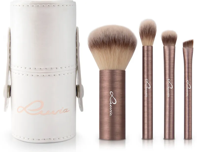 Luvia Cosmetics Kosmetikpinsel-Set PRIME VEGAN MINI, 5 tlg., 4 Pinsel, Reise-Set, Nurai-Pinselhaar, vegan., Weiß, – Produktbild 4 von 5