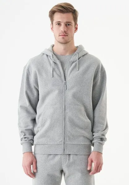 ORGANICATION ORGANICATION ESSENTIALS-JUNDA-Unisex Soft Touch Sweatjacke aus Bio-Baumwolle, Grey melange, – Produktbild 1 von 4