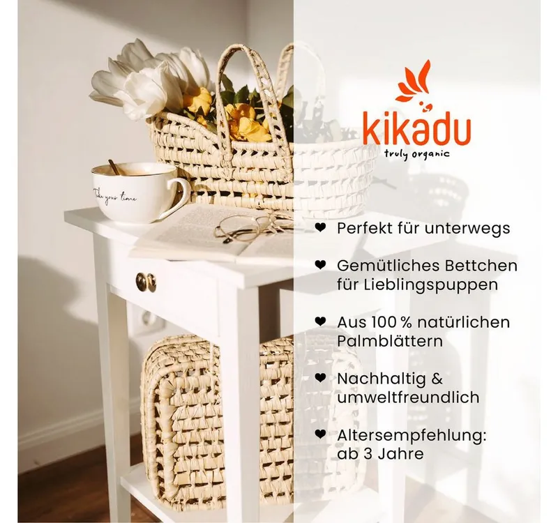 Kikadu Kikadu Kleiner Puppenkorb 110 x 90 cm, Natur, – Produktbild 4 von 6