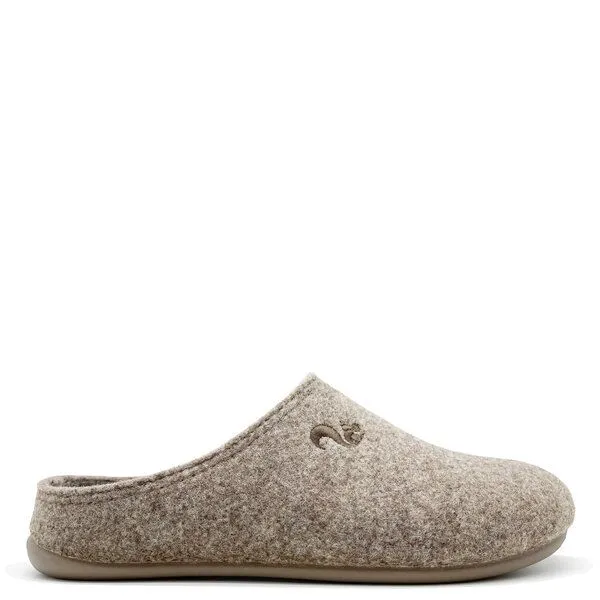 thies Veganer Slipper "thies ® PET", fair, mit Wechselfussbett, Beige, – Produktbild 1 von 4