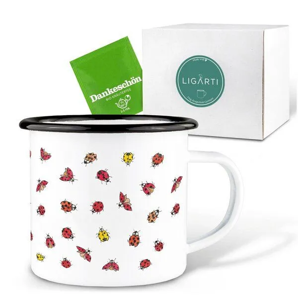 LIGARTI Emaille Tasse – Marienkäfer – LIGARTI Tiermanufaktur – Produktbild 3 von 4