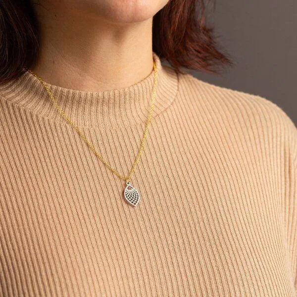 feinformart feinformart Kette mit Holzanhänger 'Leaf', Natur (beige), – Produktbild 3 von 4