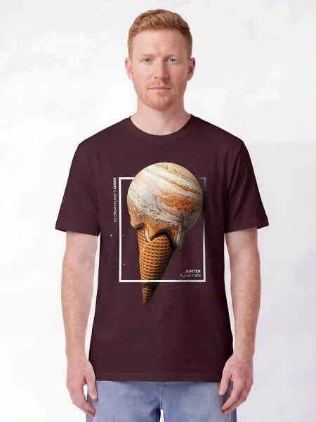 watapparel watapparel T-Shirt Unisex Jupiter Planet, Red brown, – Produktbild 2 von 2