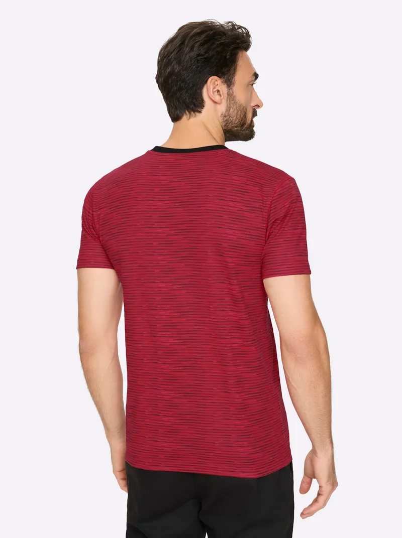 Catamaran Kurzarmshirt rot-schwarz-gestreift, Rot-schwarz-gestreift, – Produktbild 2 von 2
