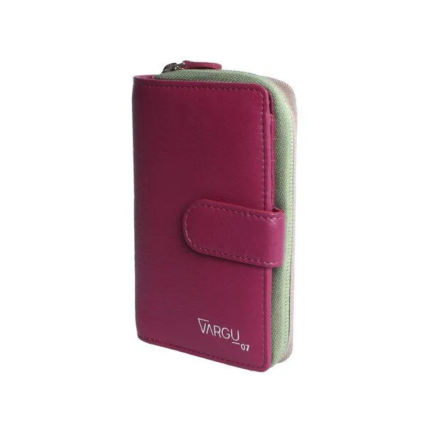 Vargu Vargu Echtleder Geldbörse MASIN 1-A, Cranberry-sage green, – Produktbild 1 von 2