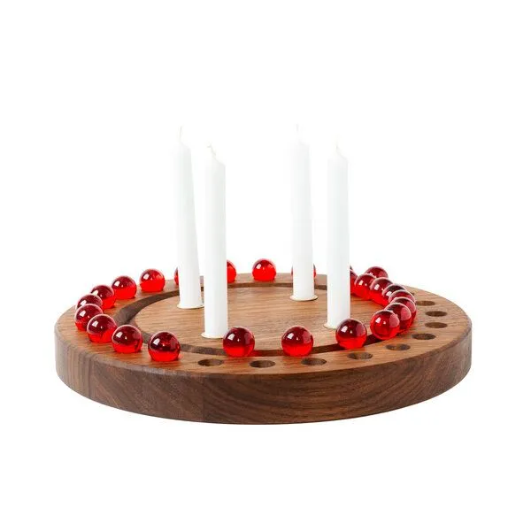 klotzaufklotz klotzaufklotz Adventskalender und Adventskranz mit Baumkerzen, Rot, – Produktbild 1 von 8
