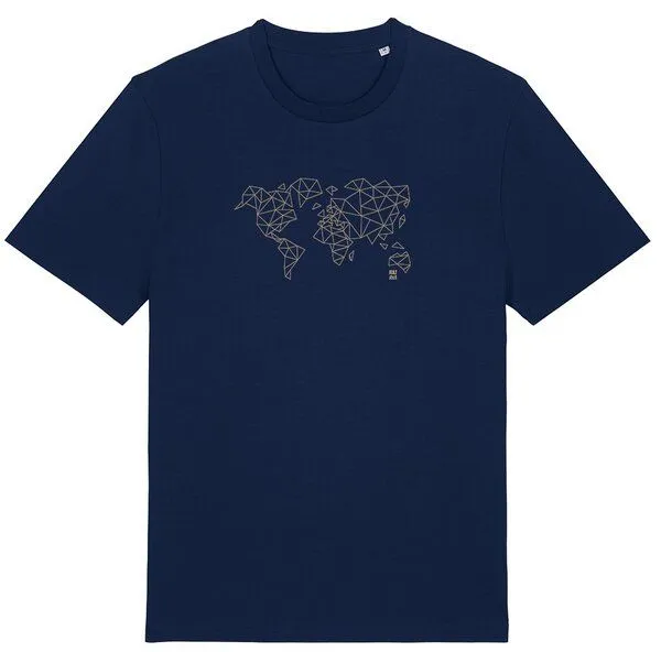 Kultgut Kultgut T-Shirt mit Motiv / Worldmap, Navy, – Produktbild 1 von 2